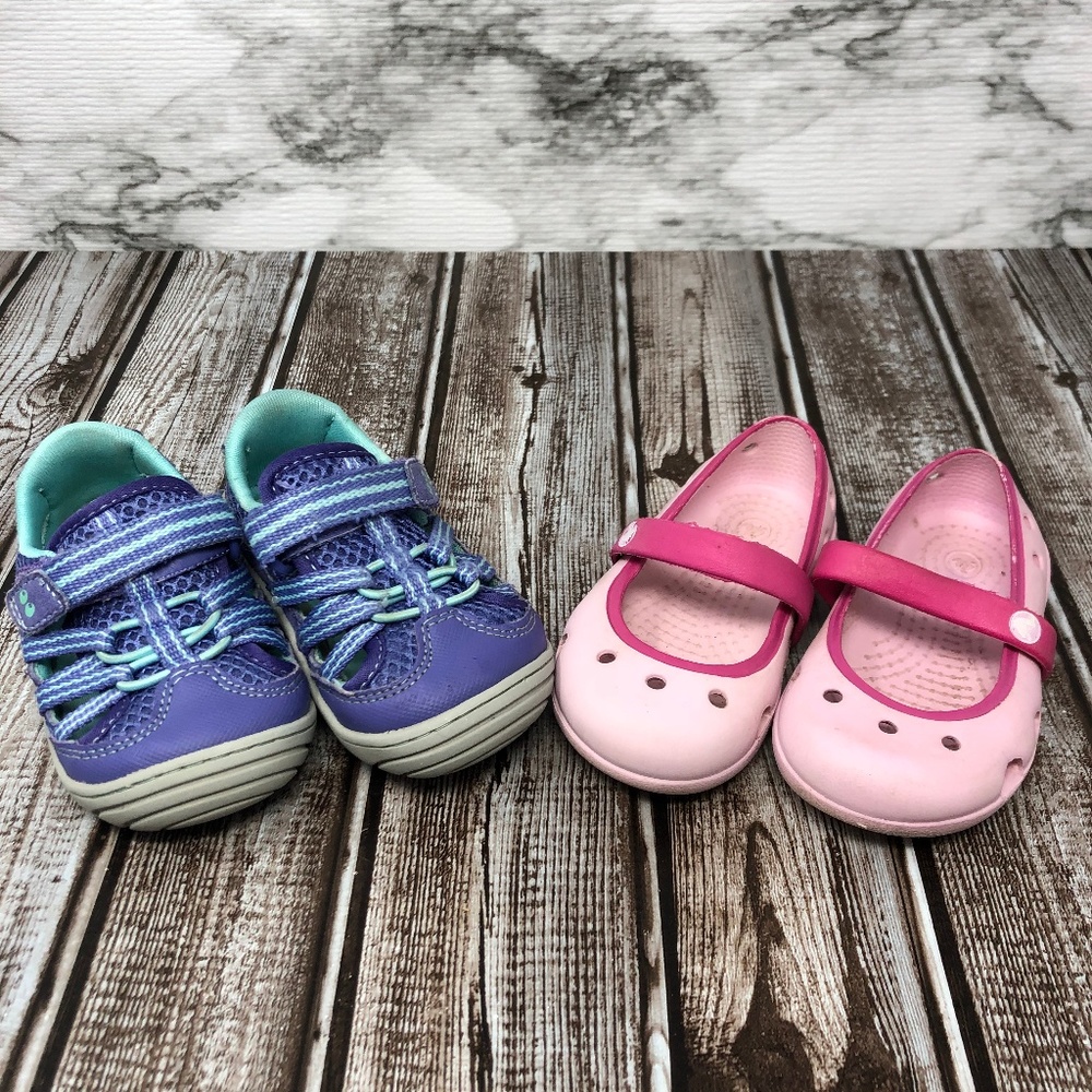 Girl Toddler Water Shoes Crocs Stride Rite Size 5